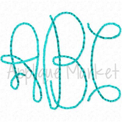 Graceful Monogram Alphabet Floss Stitch