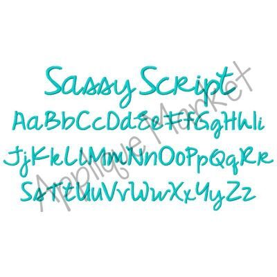 Sassy Script Embroidery Alphabet