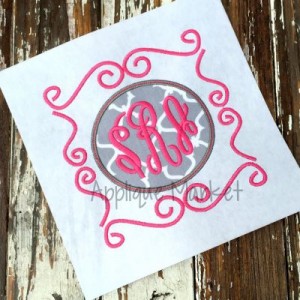 Circle Doodle Monogram Frame