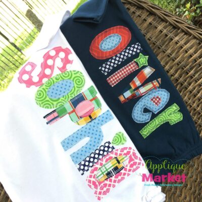 Whimsey Block Applique Bean Stitch Embroidery