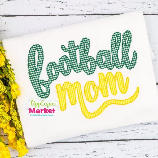 Football Mom Cursive Bean Stitch