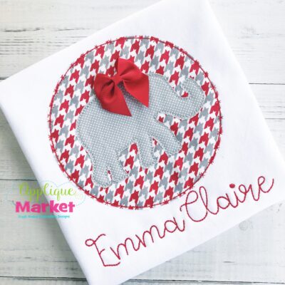 Elephant Circle Applique Bean Stitch