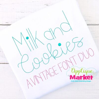 Milk and Cookies Vintage Alphabet Duo