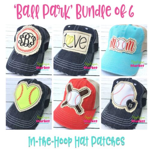 In the Hoop Hat Patch Ball Park Bundle