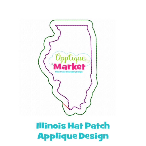 Illinois Hat Patch Applique Design