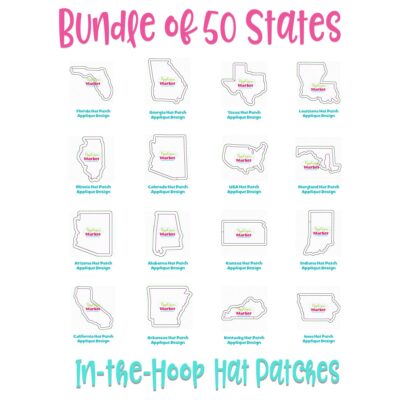In the Hoop Hat Patches 50 State Bundle
