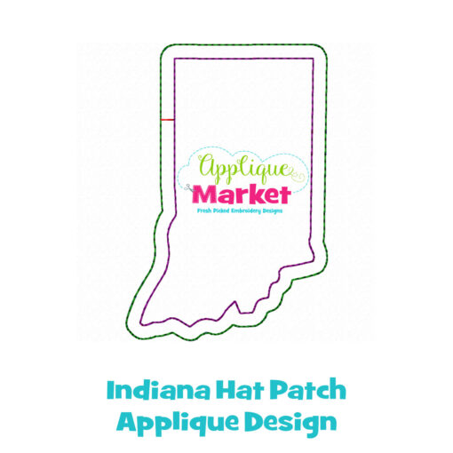 Indiana Hat Patch Applique Design