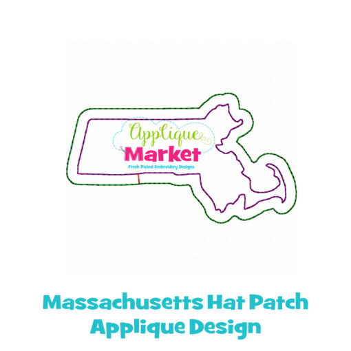 Massachusetts Hat Patch Applique Design