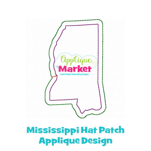 Mississippi Hat Patch Applique Design