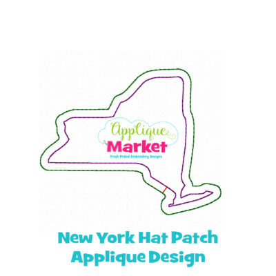 New York Hat Patch Applique Design