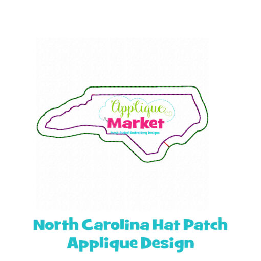 North Carolina Hat Patch Applique Design