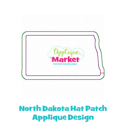 North Dakota Hat Patch Applique Design