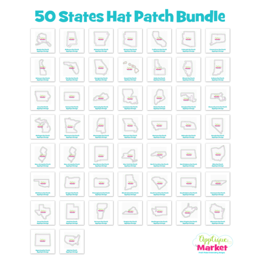 Fifty State Hat Patch Bundle