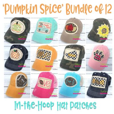 In the Hoop Hat Patches Pumpkin Spice Bundle