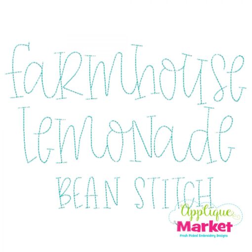 Farmhouse Lemonade Bean Stitch Font