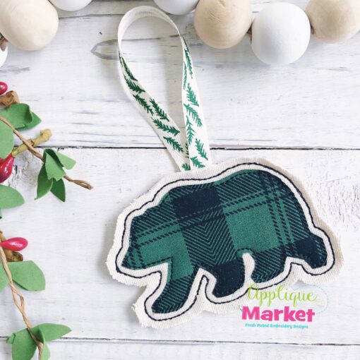Bear Applique In the Hoop Ornament