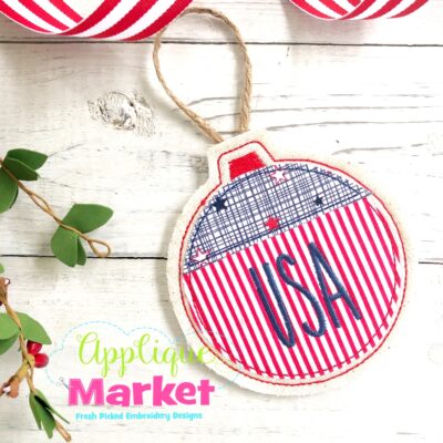 USA In the Hoop Ornament