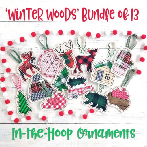 Winter Woods Bundle In the Hoop Applique Ornaments