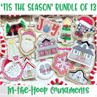 In the Hoop Ornament Tis the Season Bundle