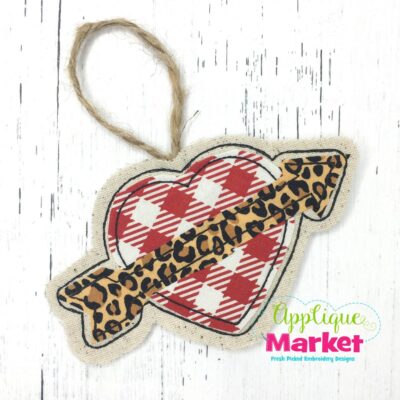 In the Hoop Valentine Heart Arrow Ornament