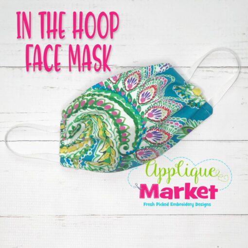 Applique Market Embroidery In the Hoop Face Dust Mask Design