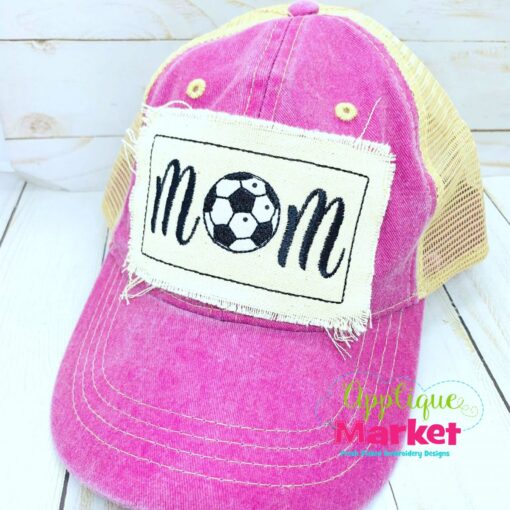 Soccer Mom Embroidery Applique Hat Patch Design