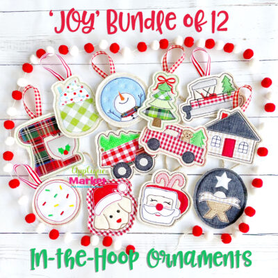 In the Hoop Joy Ornament Bundle Embroidery Designs