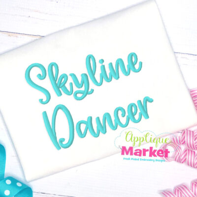 Skyline Dancer Cursive Machine Embroidery Free Font