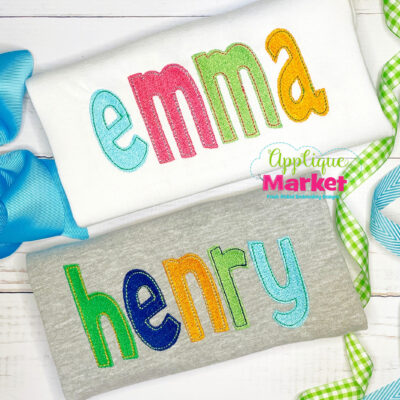 Machine Embroidery Font Henry Filled Stitch